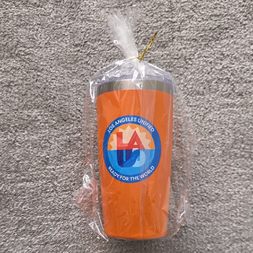 Orange Tumbler with LAUSD Logo